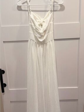 Lucy in the Sky White Textured Cowl Maxi Dress